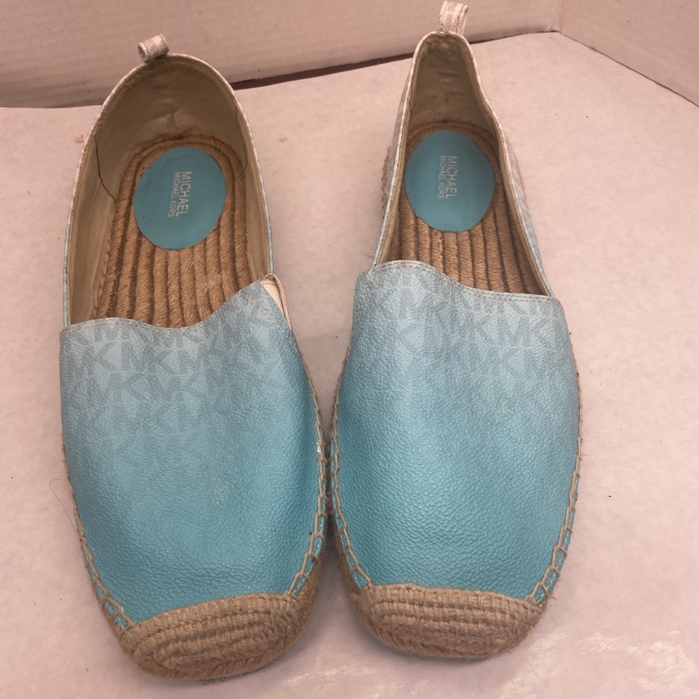 Michael Kors Hastings Slip on Satin Espadrille Admiral Blue Size 10
